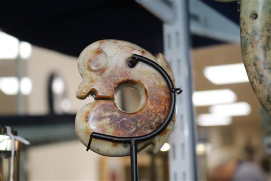 Two Chinese stone carved pendants